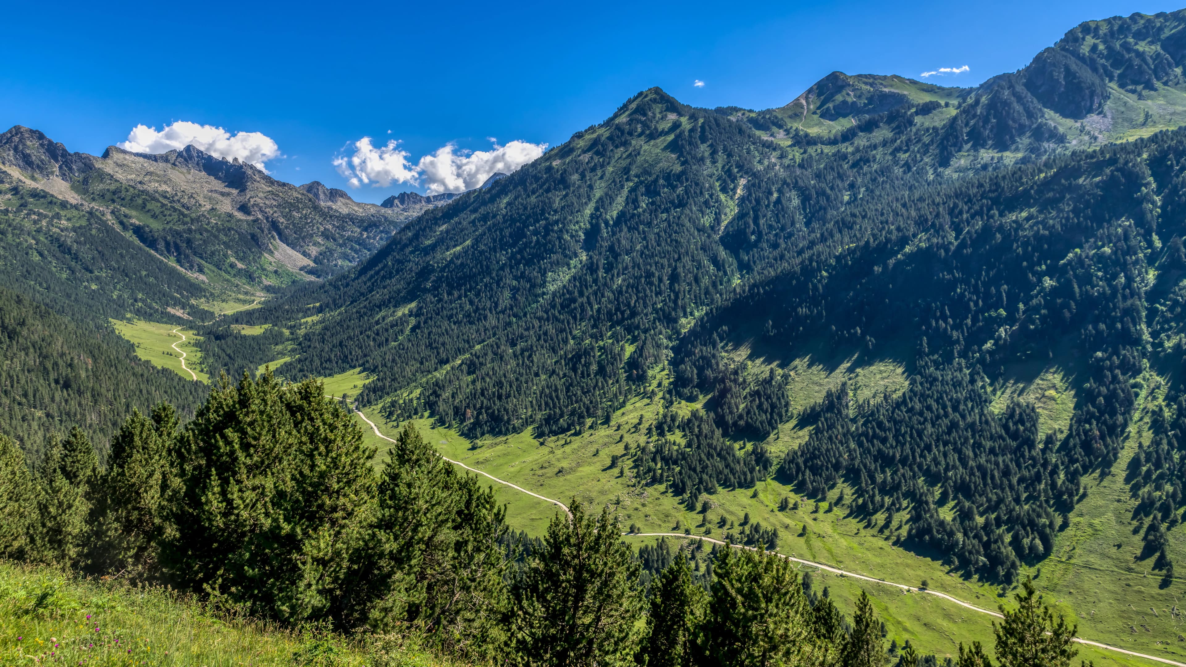 Landscape view on Pyrenees Orientals mountains in Spain