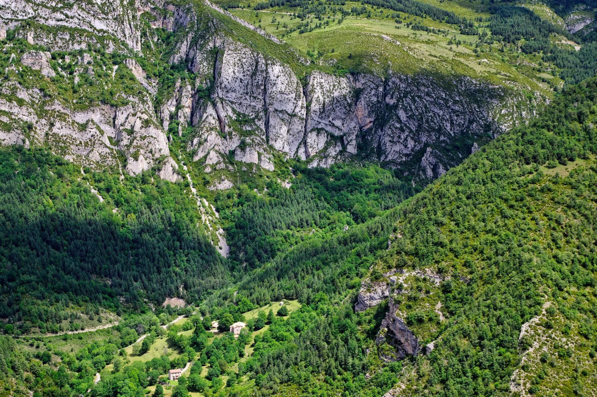 Cloudy landscape from Mirador de Gresolet. Pyrenees, Catalonia, Spain
