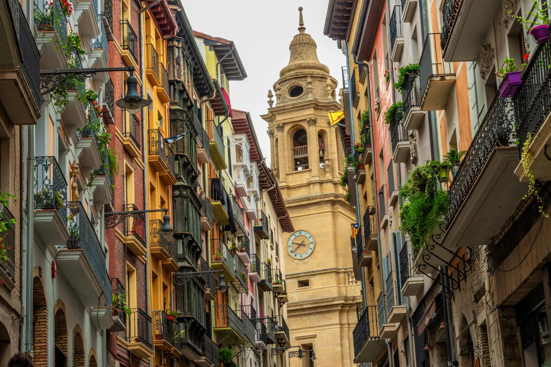In den Gassen von Pamplona mit Kathedrale Santa Maria la Real