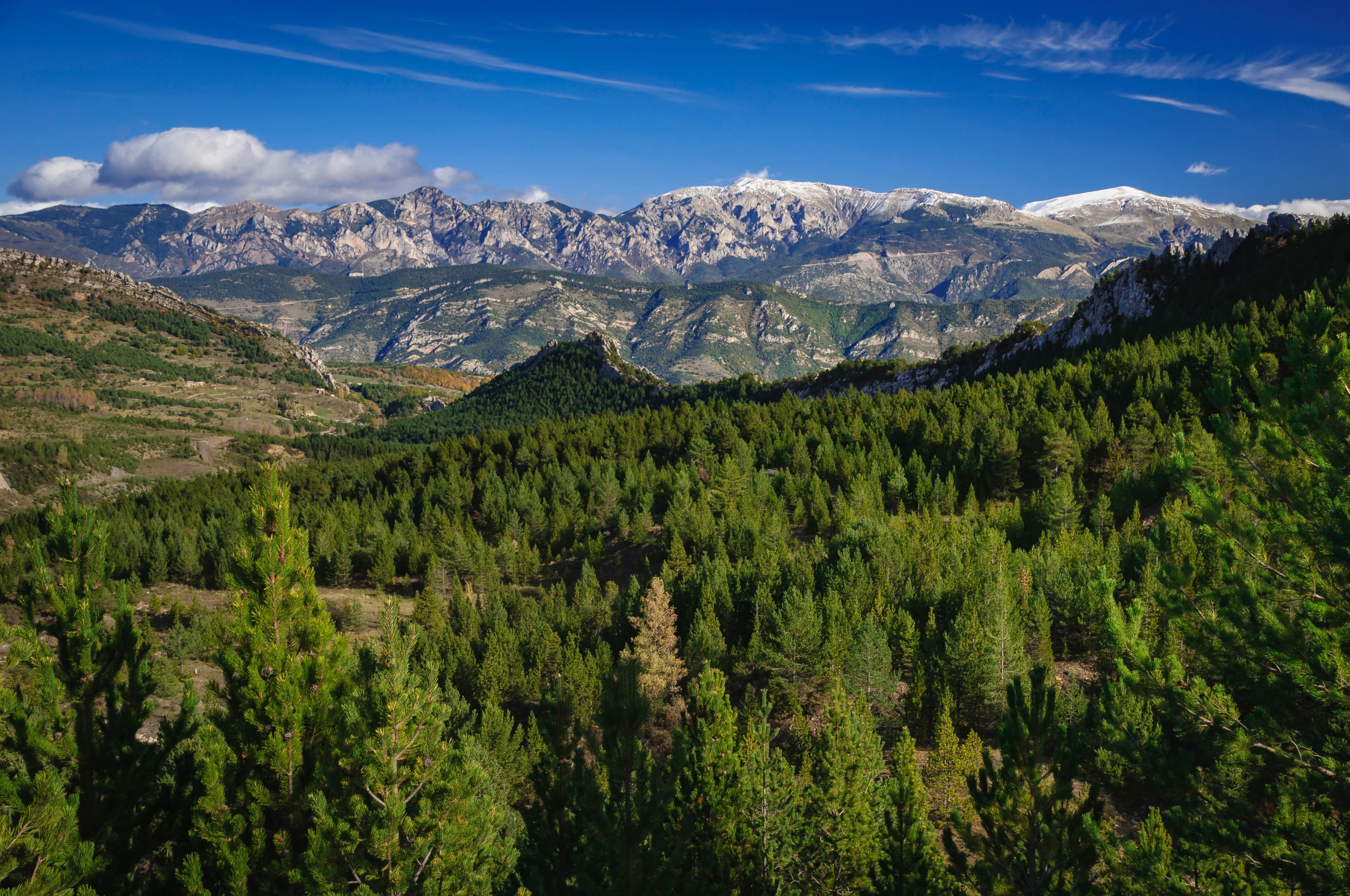 Tosa d'Alp and Puigllançada mountains seen from Vallcebre (Berguedà, Catalonia, Spain, Pyrenees)